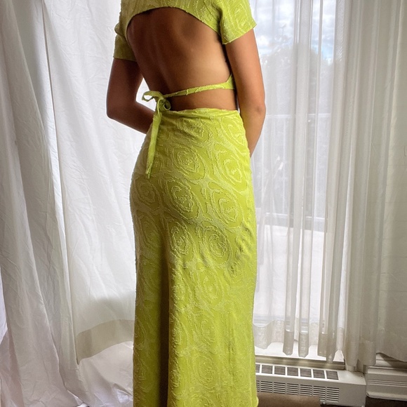 Coup de Soleil Dresses & Skirts - Green Skirt and Backless Top Set